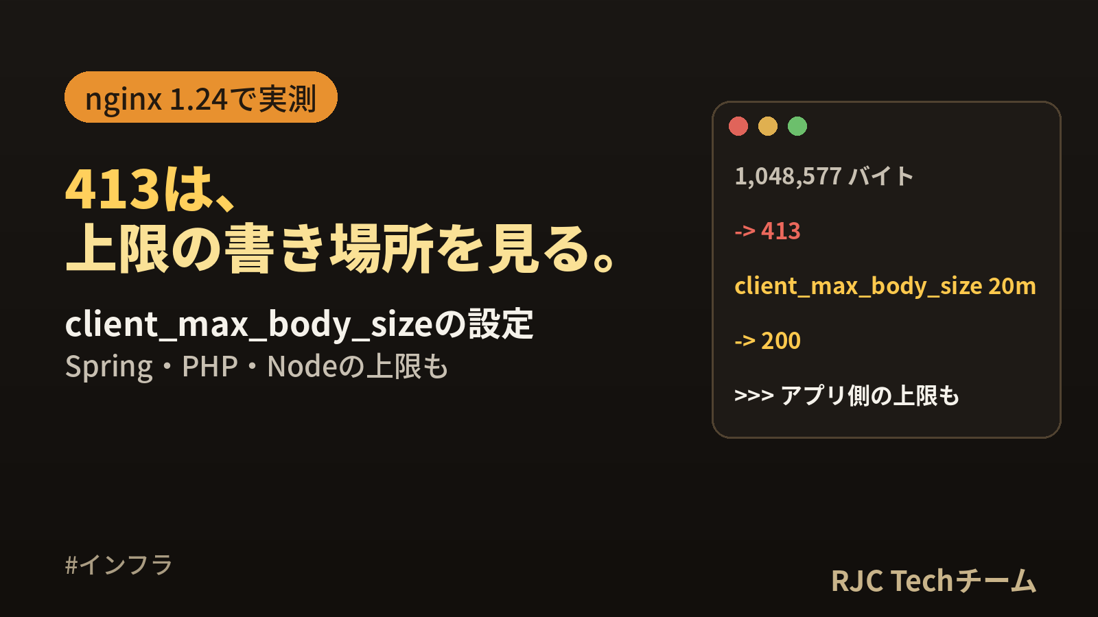 nginx 413 Request Entity Too Largeの直し方