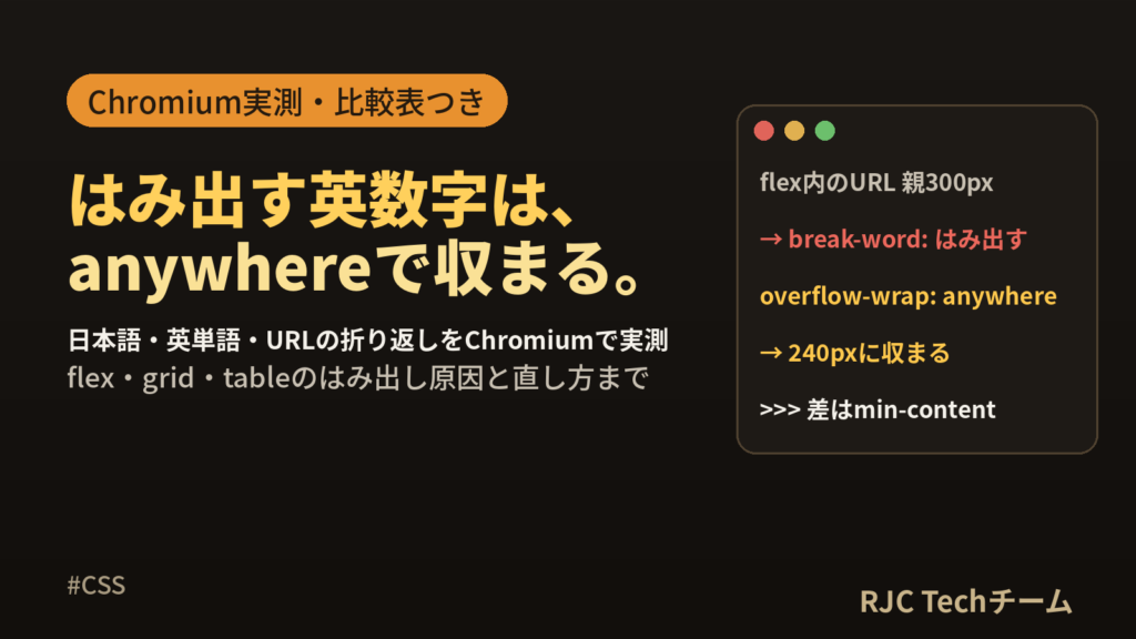 CSS折り返し早見表｜word-breakとoverflow-wrapの違い