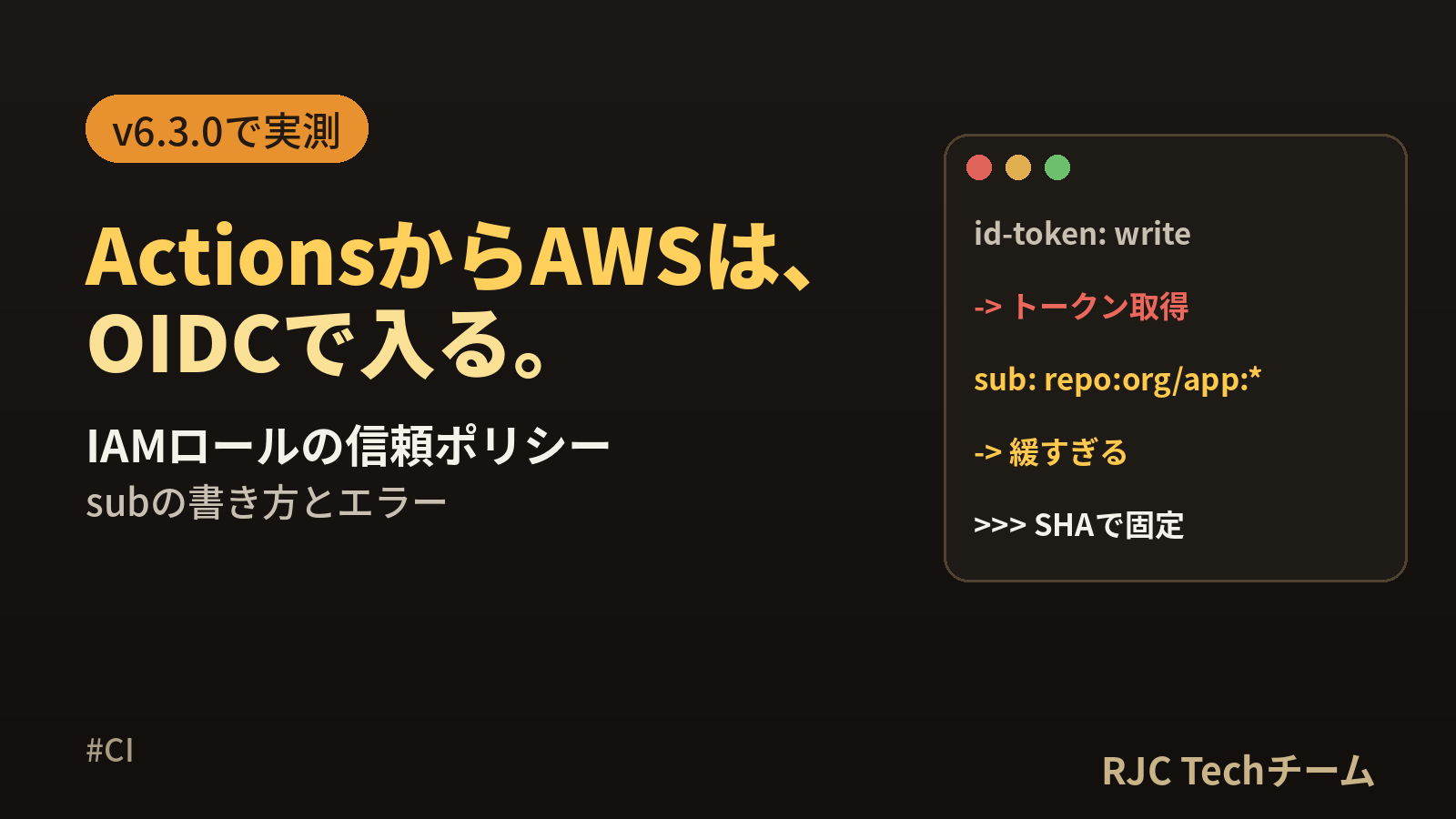 GitHub ActionsからOIDCでAWSへ｜IAMロールの信頼ポリシー