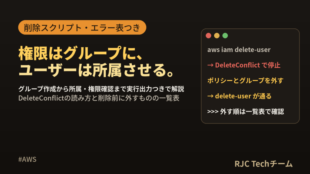 IAMユーザーとグループをAWS CLIで作成｜権限付与・一覧・削除
