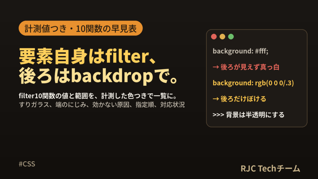 CSS filter一覧と使い方｜blurとbackdrop-filterの違い
