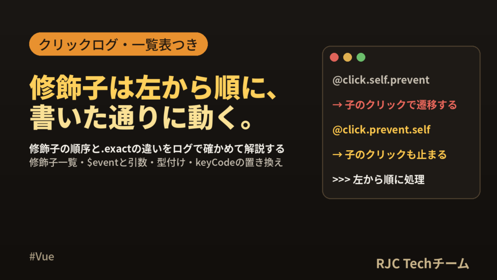 Vue @clickイベント修飾子一覧｜.prevent .stop .once