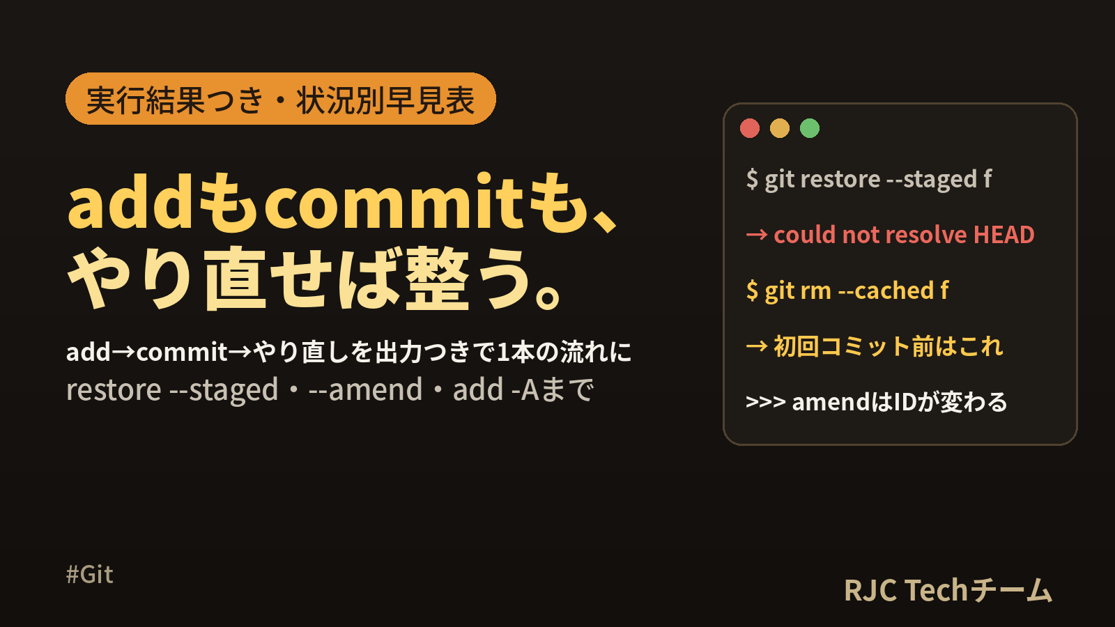 git addの取り消し方｜1ファイル・全部・commit後の早見表と復元