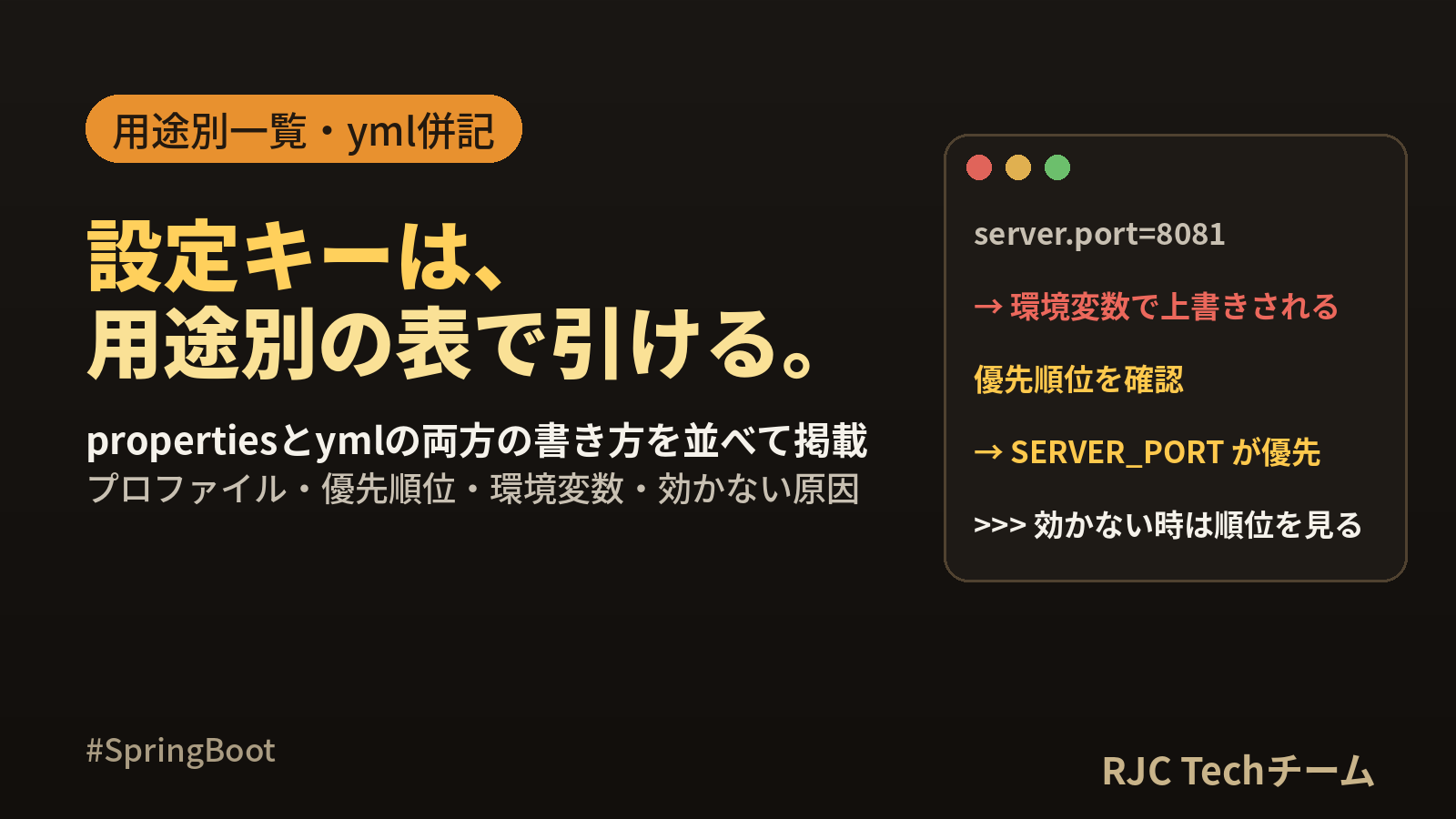 Spring Boot application.properties設定一覧