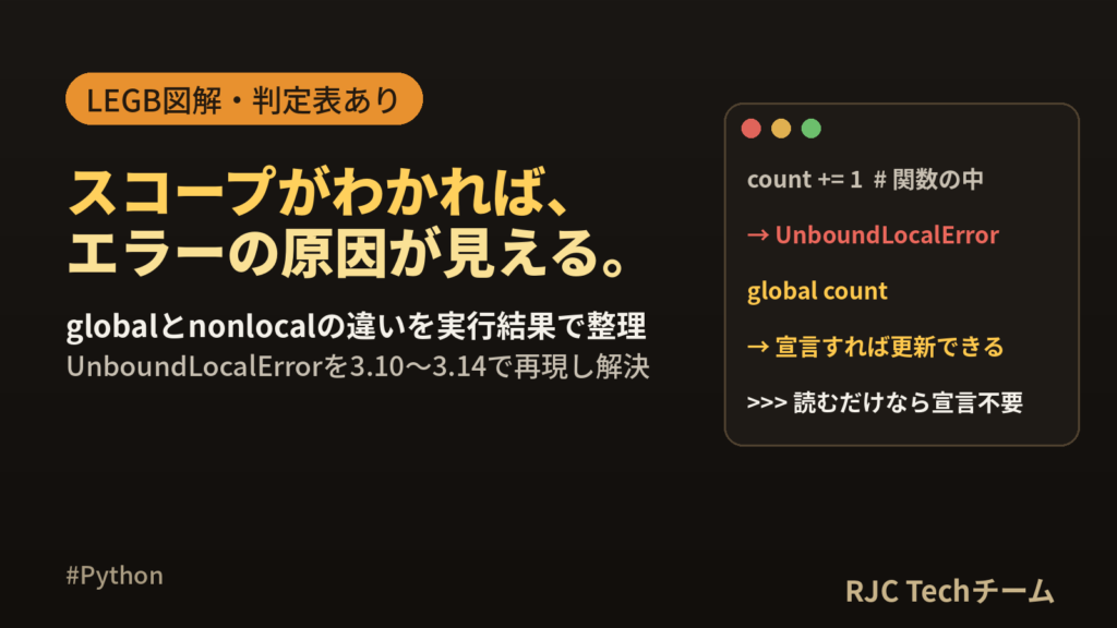 Pythonグローバル変数とスコープ｜global・nonlocalとエラー解決