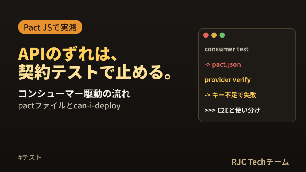 契約テスト（Pact）入門｜コンシューマー駆動の流れとコード例
