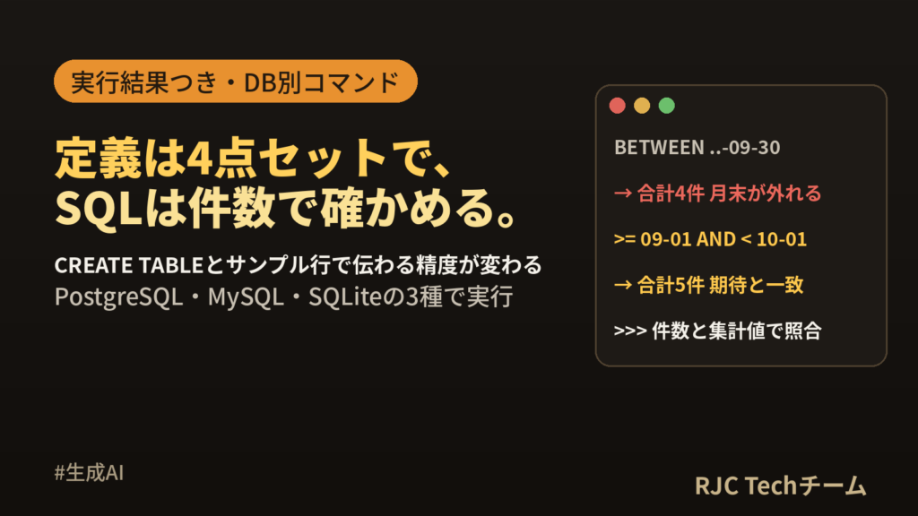 生成AIにSQLを書かせるプロンプト｜テーブル定義の渡し方とテンプレート