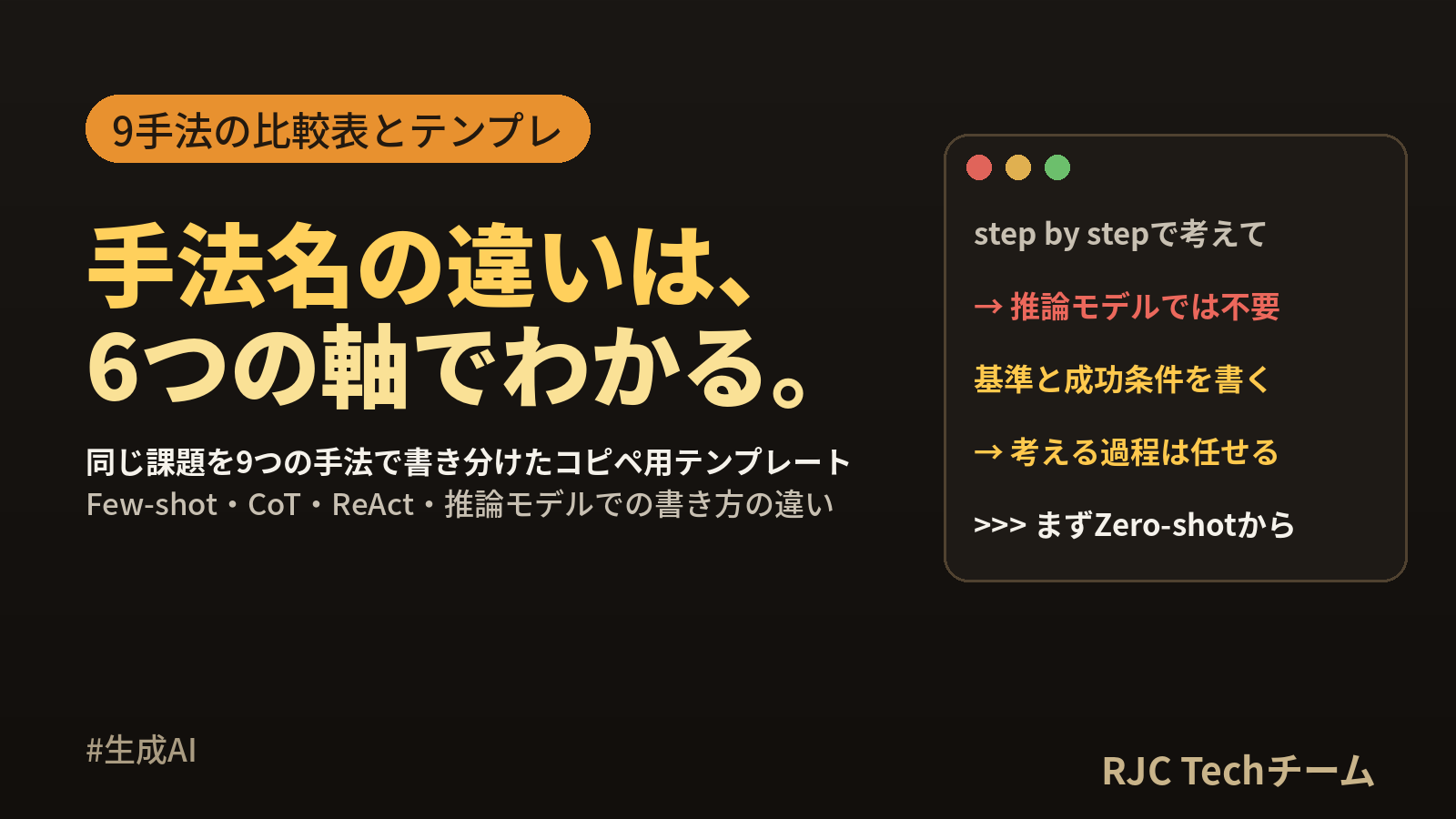 プロンプトエンジニアリング手法一覧｜Few-shot・CoT・ReActの違い
