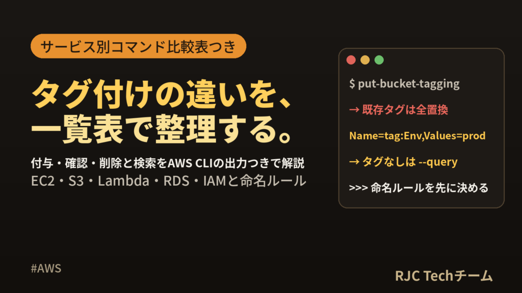 AWSタグの付け方｜AWS CLIでタグ付け・検索・一覧取得と命名ルール