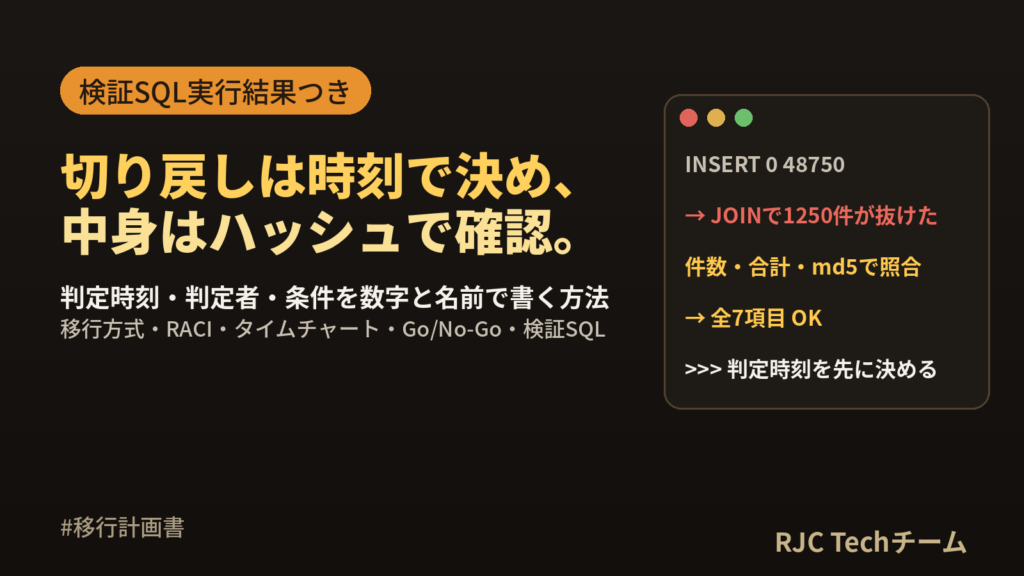 システム移行計画書の書き方｜目次テンプレートと切り戻し判断基準